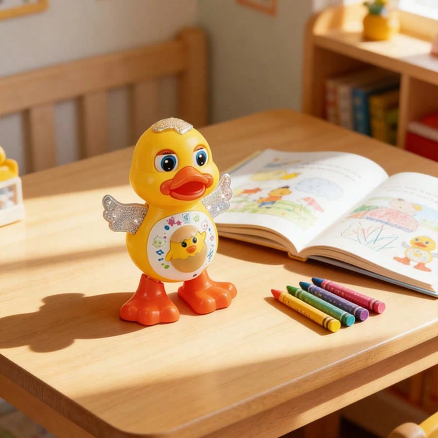Baby Musical Duck Toy, Dancing Crawling Glowing Belly Play Toy, With Music And Lights, Perfect Easter Gift For Infants And Toddlers