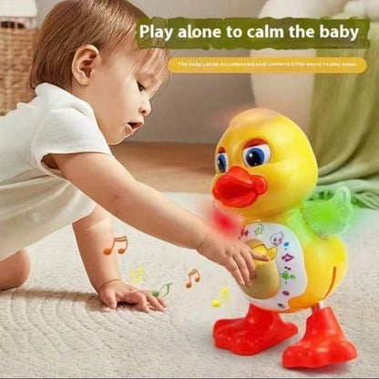 Baby Musical Duck Toy, Dancing Crawling Glowing Belly Play Toy, With Music And Lights, Perfect Easter Gift For Infants And Toddlers