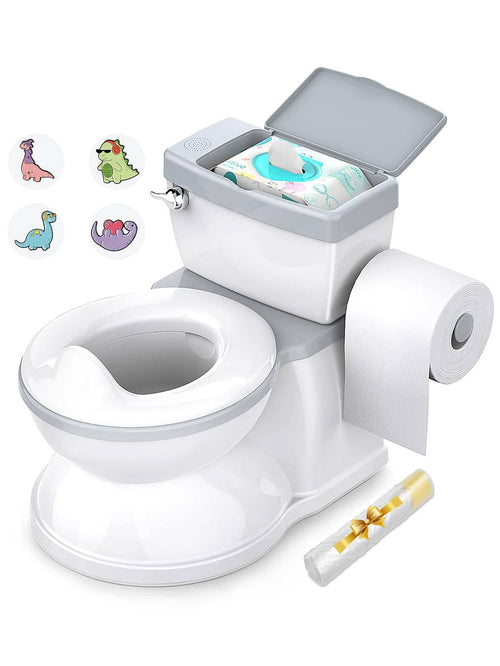 Baby Potty Training Toilet With Realistic Flushing Sound & Feel Like An Adult Toilet, Removable Pot, With Storage Tank And Toilet Paper Holder