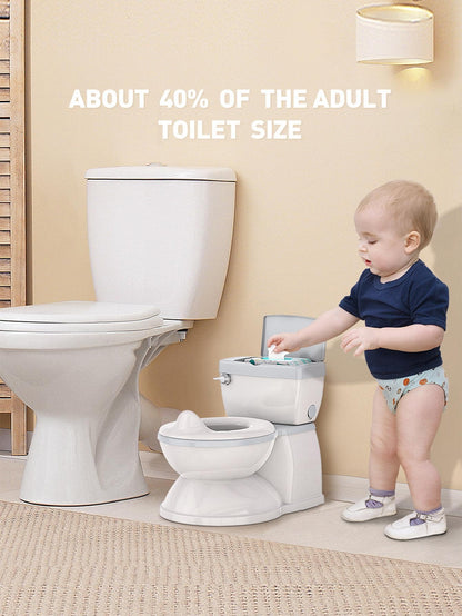 Baby Potty Training Toilet With Realistic Flushing Sound & Feel Like An Adult Toilet, Removable Pot, With Storage Tank And Toilet Paper Holder