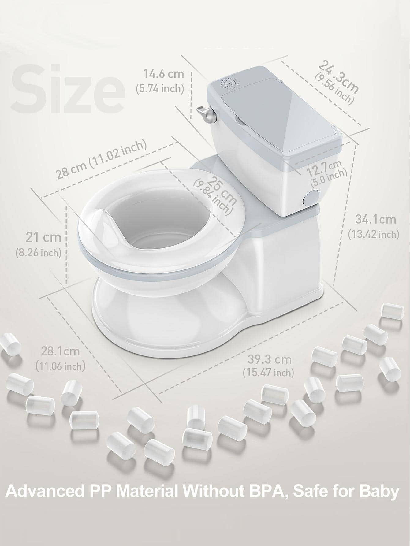 Baby Potty Training Toilet With Realistic Flushing Sound & Feel Like An Adult Toilet, Removable Pot, With Storage Tank And Toilet Paper Holder