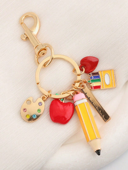 Back-To-School Gift Keychain, Teachers' Day Creative Pencil And Ruler, High-End Bag Pendant, Student Back-To-School Gift