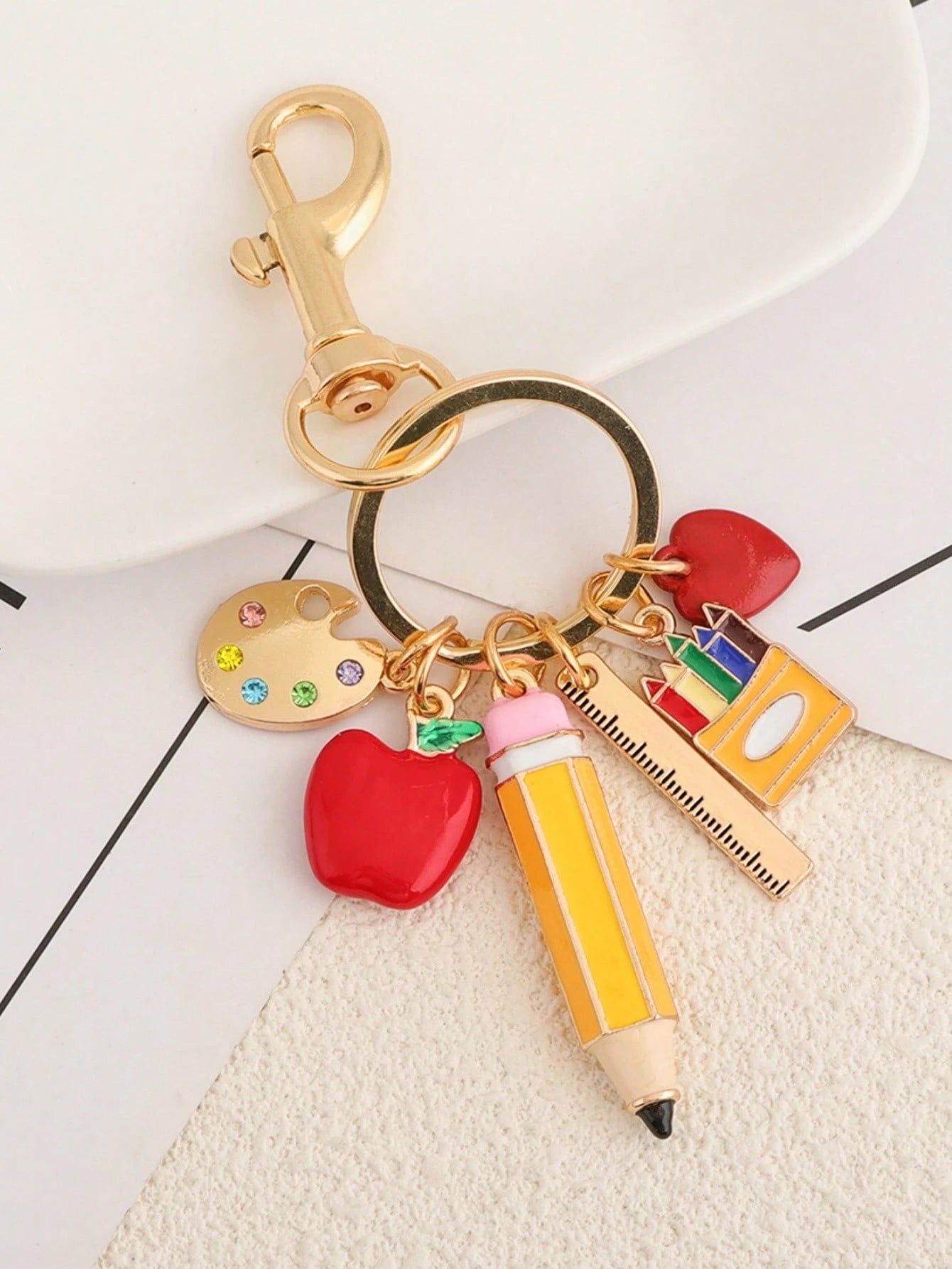 Back-To-School Gift Keychain, Teachers' Day Creative Pencil And Ruler, High-End Bag Pendant, Student Back-To-School Gift