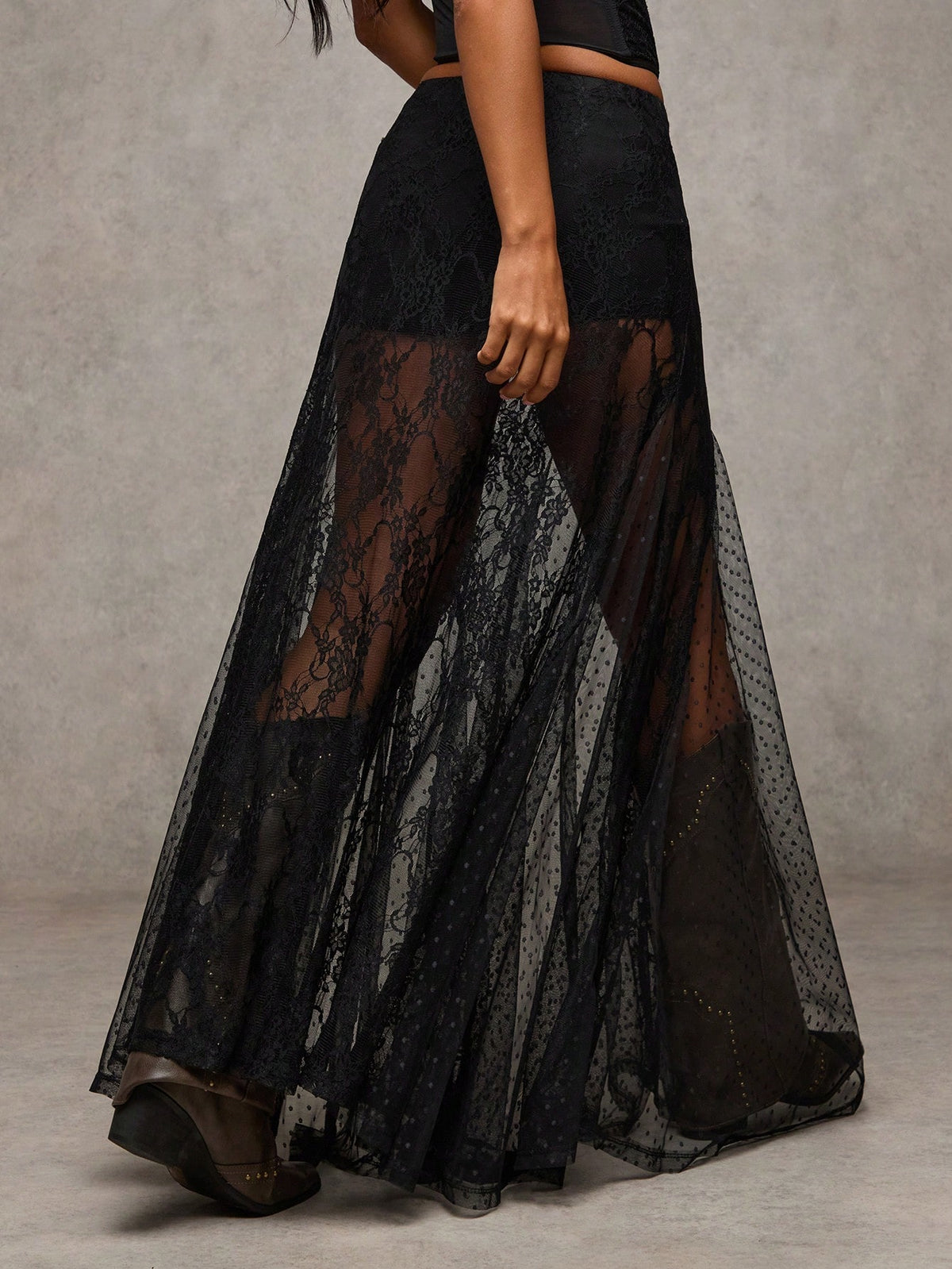 BAE Lace See-Through Low-Waist Skirt, Women Country Music Concert/Beach Resort,Valentine's Day, Valentine For Women