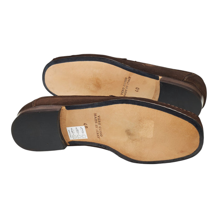 'Bari' Dark Brown Suede Loafers UK 6 EU 40