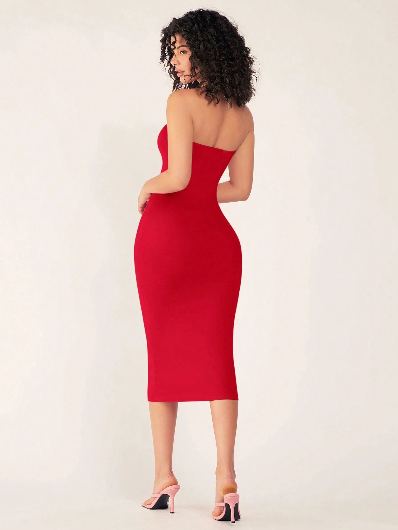 BASICS Women'S Strapless Slim Fit Bodycon Casual Dinner Dress Summer Dresses For Women Summer Dresses