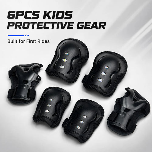 BAT DEICIDE 6PCS Kids Protective Gear CPSIA Certified: Knee Pads Elbow Pads Wrist Guards For Skateboard Cycling Scooter Skating Balance Bike 2-5Y, Back To School