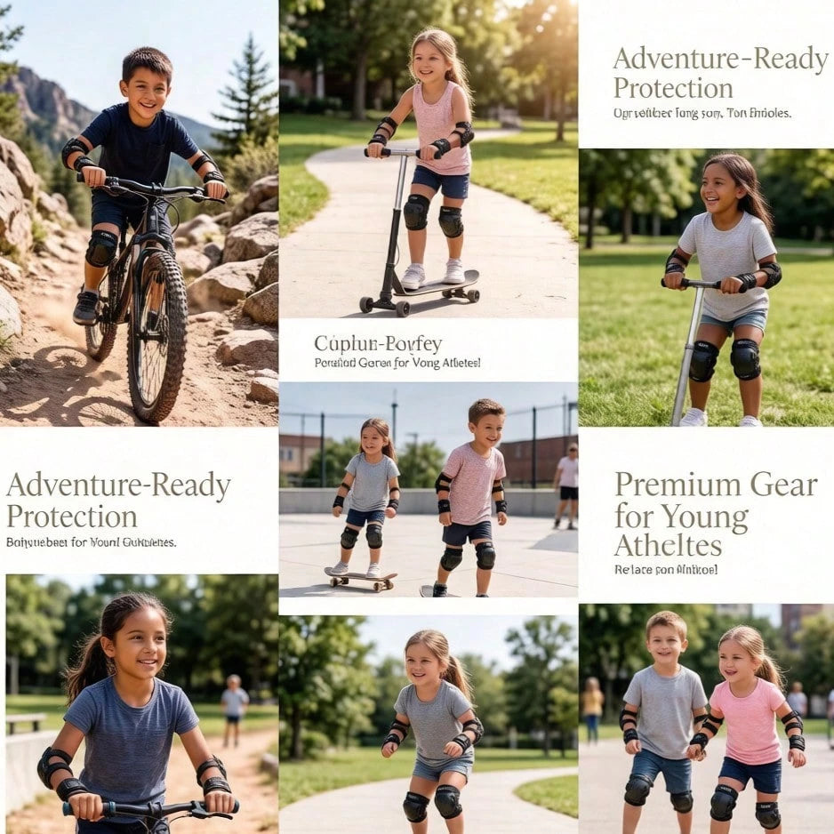 BAT DEICIDE 6PCS Kids Protective Gear CPSIA Certified: Knee Pads Elbow Pads Wrist Guards For Skateboard Cycling Scooter Skating Balance Bike 2-5Y, Back To School