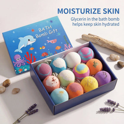 Bath Bombs For Kids With Surprise Inside, 12 Pack Colorful Surprise Bath Fizzies Set- Organic Natural Bath Bombs Set- Ideal Birthday Gift For Boys & Girls- Perfect Handmade Birthday, Party, For Boy