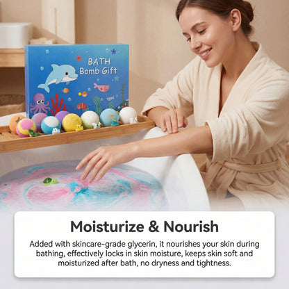 Bath Bombs For Kids With Surprise Inside, 12 Pack Colorful Surprise Bath Fizzies Set- Organic Natural Bath Bombs Set- Ideal Birthday Gift For Boys & Girls- Perfect Handmade Birthday, Party, For Boy
