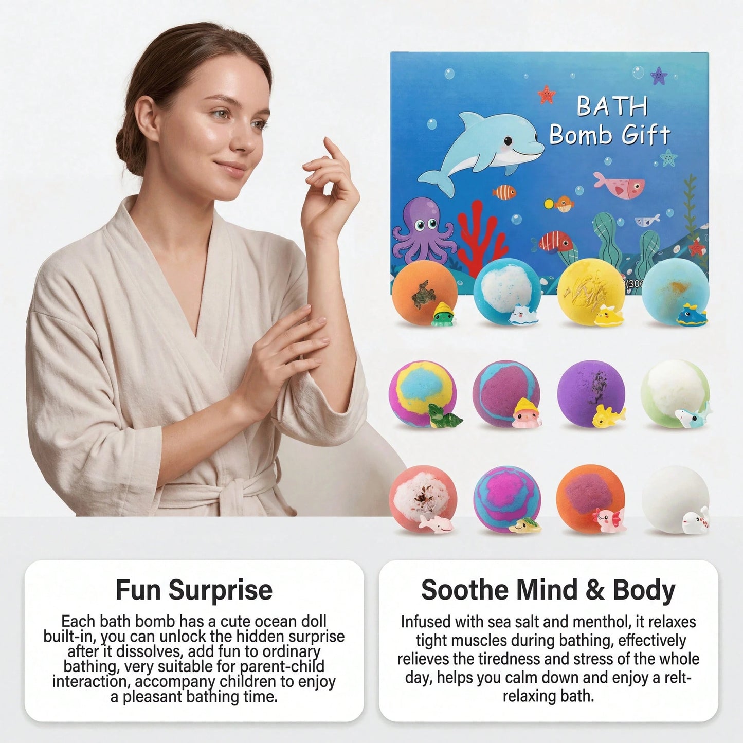 Bath Bombs For Kids With Surprise Inside, 12 Pack Colorful Surprise Bath Fizzies Set- Organic Natural Bath Bombs Set- Ideal Birthday Gift For Boys & Girls- Perfect Handmade Birthday, Party, For Boy