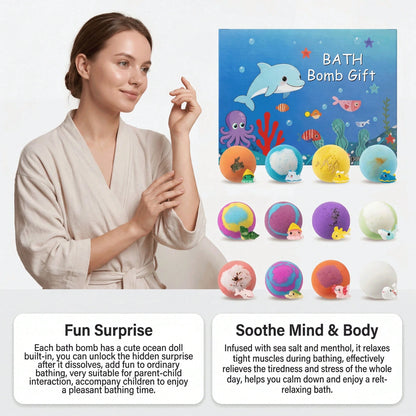 Bath Bombs For Kids With Surprise Inside, 12 Pack Colorful Surprise Bath Fizzies Set- Organic Natural Bath Bombs Set- Ideal Birthday Gift For Boys & Girls- Perfect Handmade Birthday, Party, For Boy