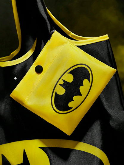 BATMAN X 1pc Fashionable Bat Print Foldable Portable Shopping Tote Bag