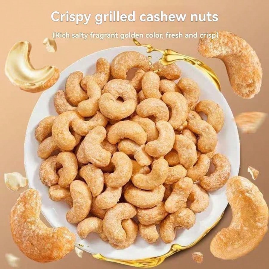 BE&CHEERY 3 Bags Of Cashews/10.58 Ounces, Ready To Eat Nuts, Shellless Pure Nuts, Salty And Crisp, High Plant Protein Content, Delicious Nut Snacks, Suitable For Valentine's Day Gifts, Drama Snacks, A