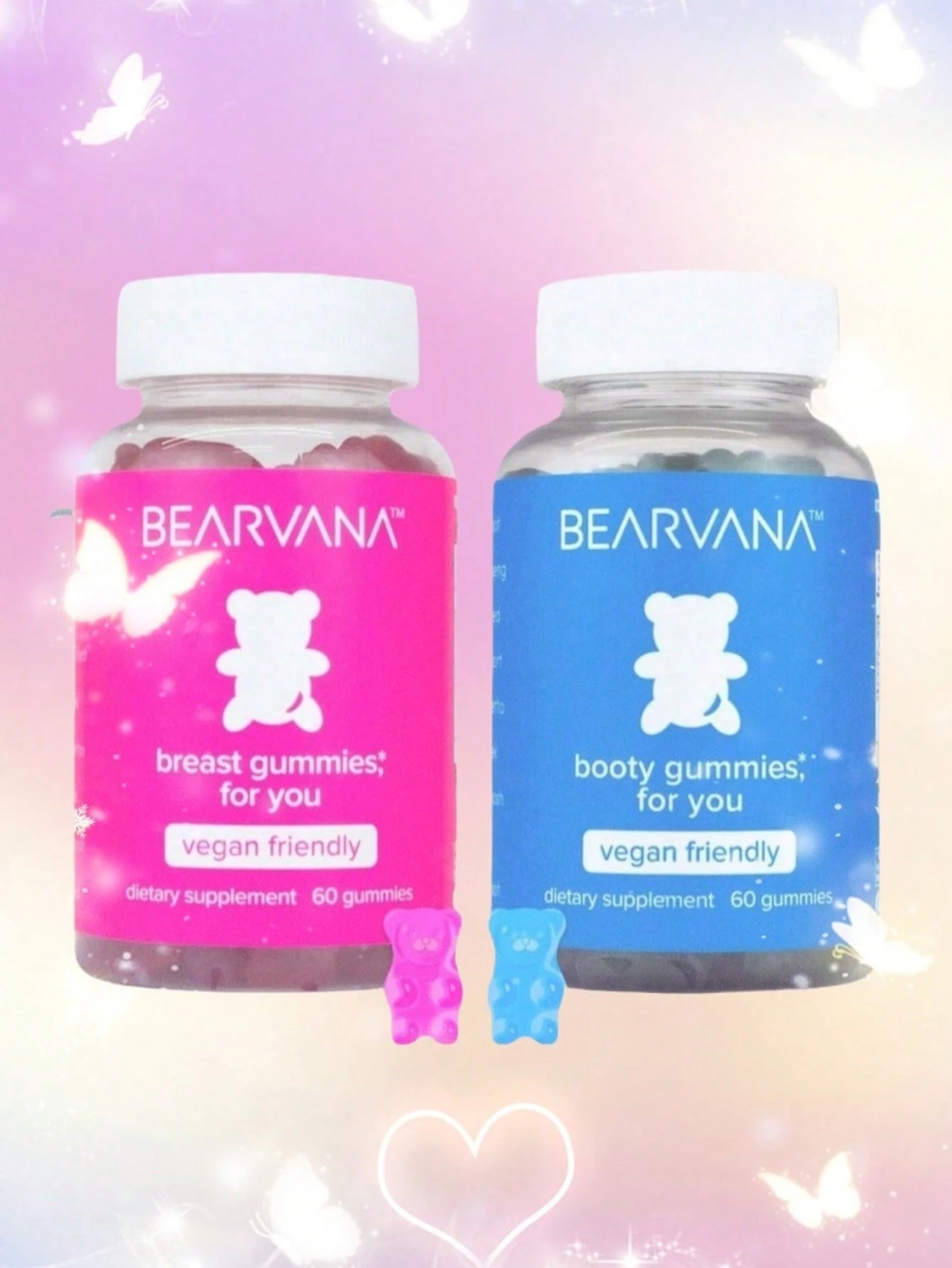 BEARVANA Berry Gummies For Body Shaping-For Sisters, Besties, You! The Fun & Functional Herbal Multivitamin For Women's Daily Support, Berry Flavor Gummy Bears,Non-GMO Gluten Free,2-Pack Gift Value