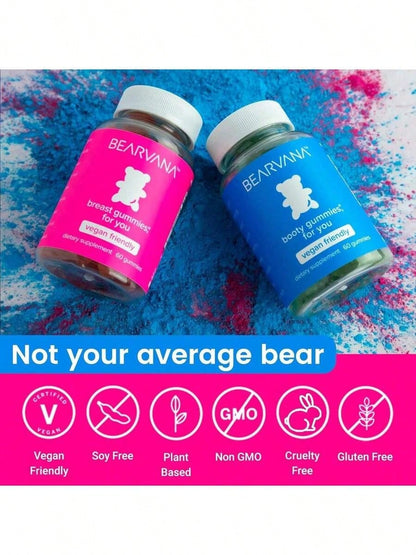BEARVANA Berry Gummies For Body Shaping-For Sisters, Besties, You! The Fun & Functional Herbal Multivitamin For Women's Daily Support, Berry Flavor Gummy Bears,Non-GMO Gluten Free,2-Pack Gift Value