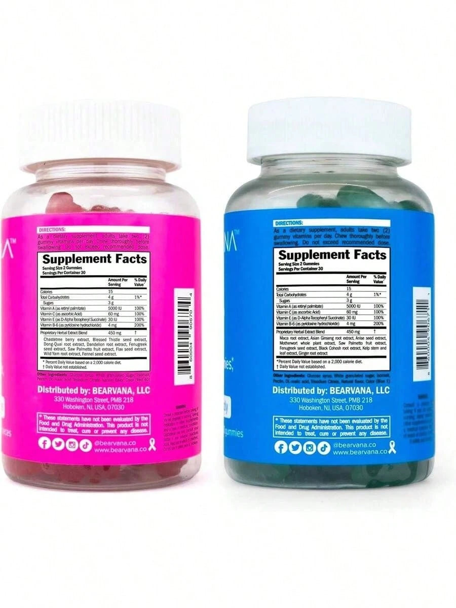 BEARVANA Berry Gummies For Body Shaping-For Sisters, Besties, You! The Fun & Functional Herbal Multivitamin For Women's Daily Support, Berry Flavor Gummy Bears,Non-GMO Gluten Free,2-Pack Gift Value