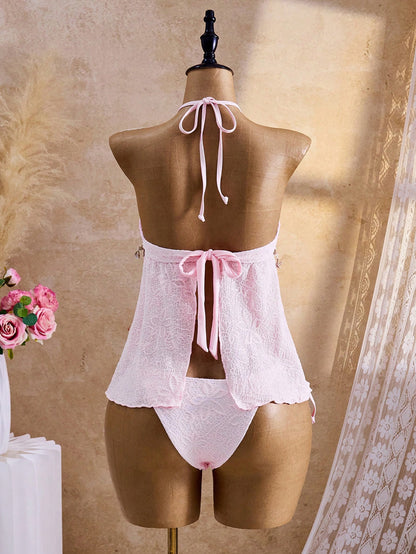 Bellisia Summer Women's Swimwear Pink Tropical Beach Party Holiday Vacation Camisole Strap Bikini,Boho Y2K Textured Fabric Elegant Vintage Retro Cute Sweet