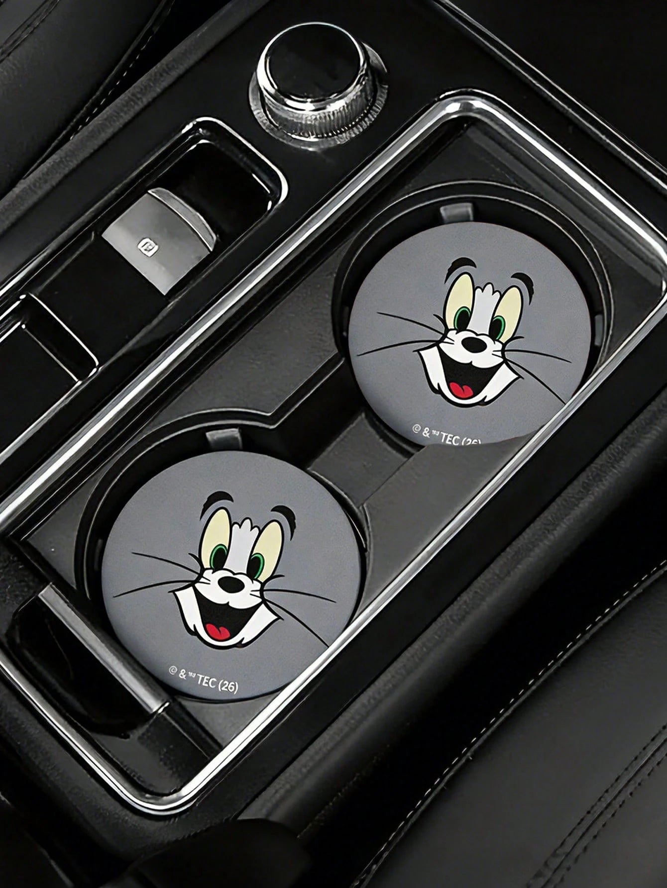 Betty Boop x 2pc PU Leather Car Cup Holder Mat Set, Shockproof, Universal, Stylish Car Cup Holder Mat, Can Be Placed In Car Cup Holders, Car And Home Office Cup Mats,Playful,Sultry,Leopard