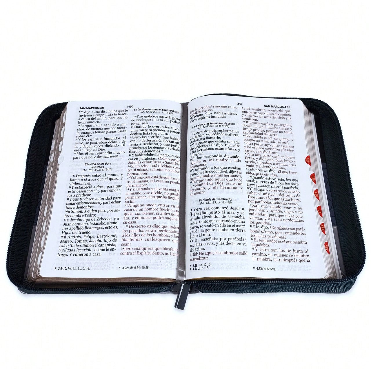 Biblia Con Cierre Compacta 11 Puntos RV1960 Imit Tricolor Negro/Gris Con Indice