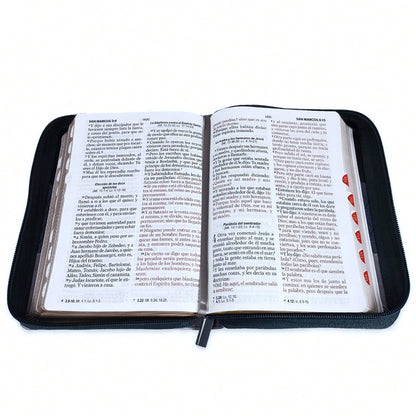 Biblia Con Cierre Compacta 11 Puntos RV1960 Imit Tricolor Negro/Gris Con Indice