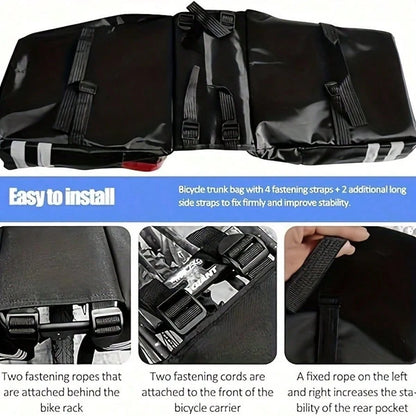 Bicycle Saddle Bag, Decorative Bicycle Backpack, Adjustable Hook Bicycle Bag, Mountain Bike Road Bike Rear Seat Rear Bag, Outdoor Cycling Sports, Large Capacity, Waterproof, Supports Long Distance Cyc