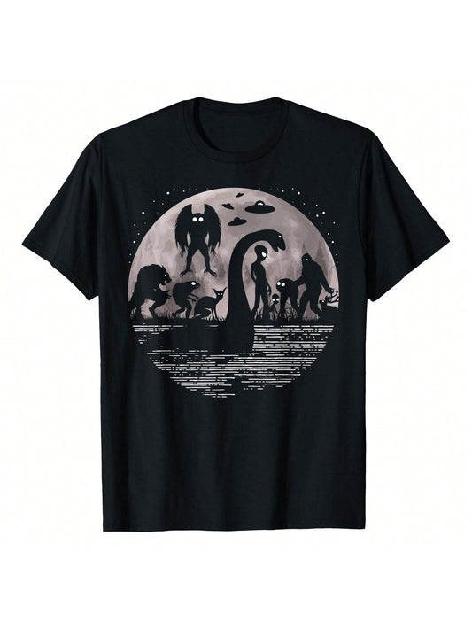 Bigfoot Loch Ness Monster Mothman And Aliens! Funny Cryptid T-Shirt Fashionable Plus Size Women's T-Shirt