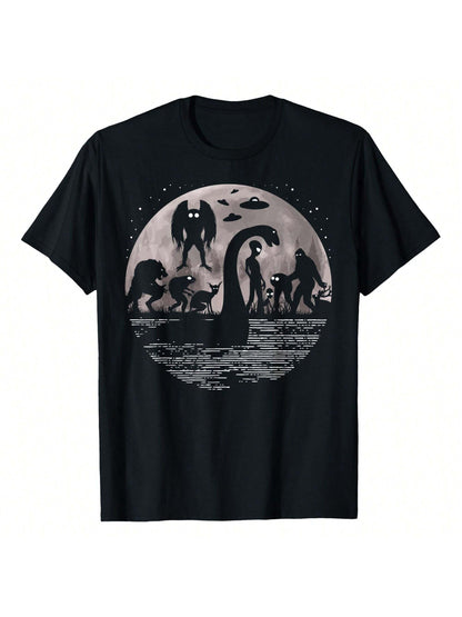 Bigfoot Loch Ness Monster Mothman And Aliens! Funny Cryptid T-Shirt Fashionable Plus Size Women's T-Shirt