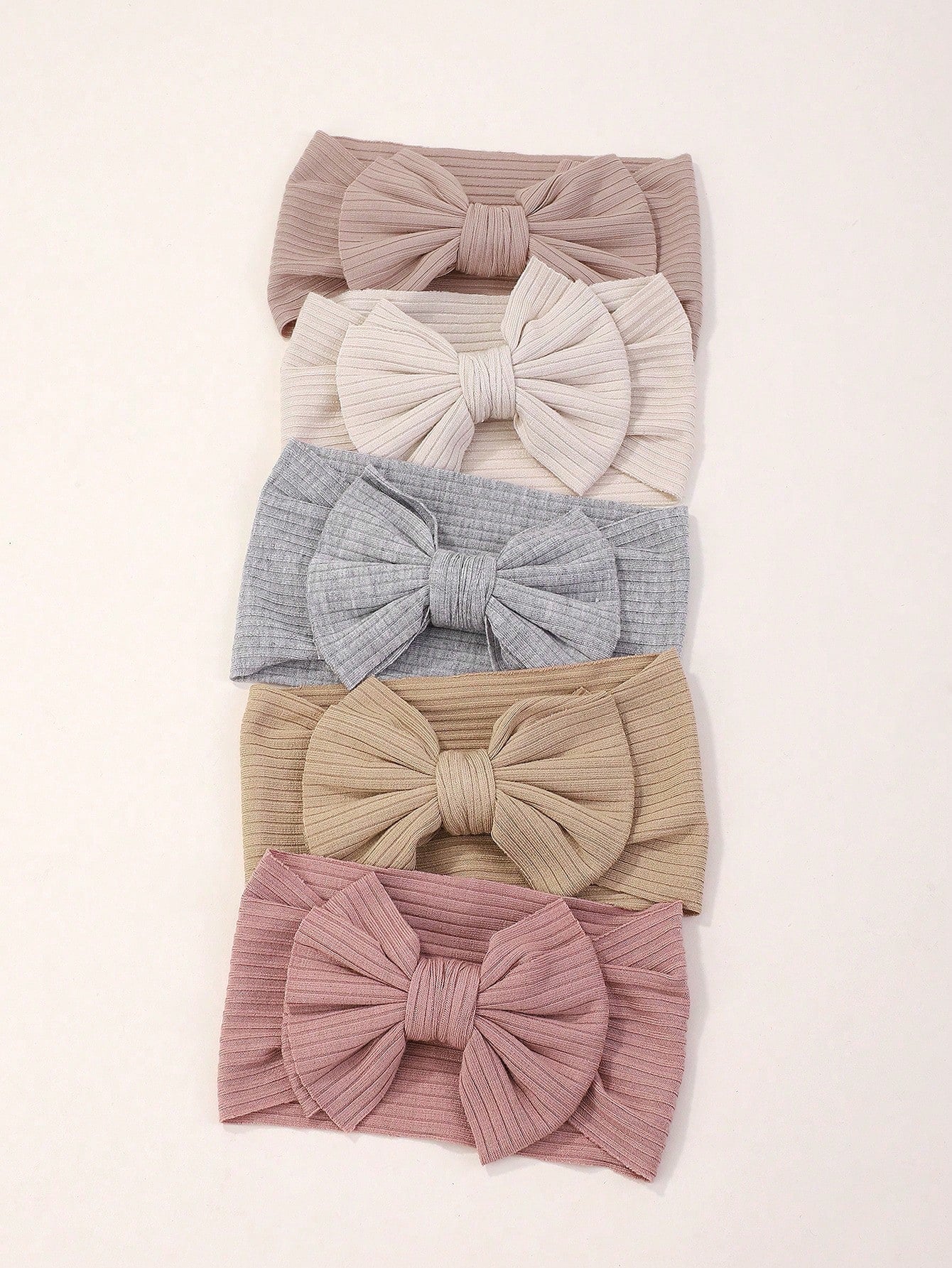 bilicaca 5pcs Random Colored Candy Shaped Hair Bands With Wide Bowknot For Kids, Baby Girls Love Valentine