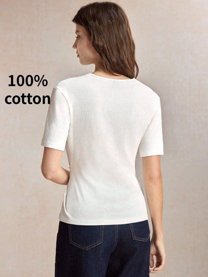 BizChic T-Shirt Casual Sports Style Country Style Daily Business Formal Commute Date Vacation Office Slimming Elegant Sexy Versatile Summer Autumn Halloween Back To School Party Birthday Wedding Guest