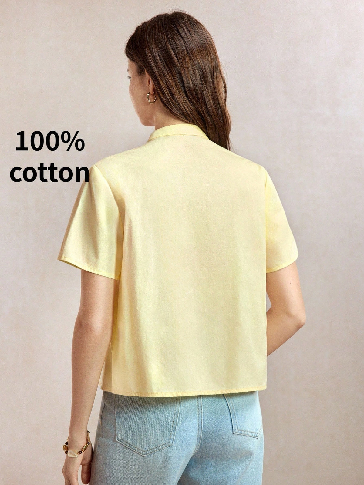 BizChic Yellow Short Sleeve Slim Fit Waist Shirt, Business Formal, Vacation Style, Casual, Commute, Date, Holiday, Halloween, Back To School, Party, Birthday, Office, Slimming, Elegant, Versatile, Sum