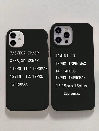 Black Large Hole Candy Minimalist Solid Color Matte Creative Anti-Fall Phone Case Suitable For 11 12 13 14 15 16plus 13promax XR 16 14plus 14promax 13pro Mini 17promax 16promax18promax And Other Model