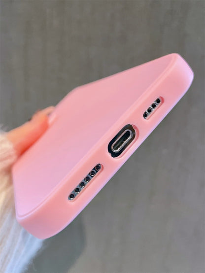 Black Large Hole Candy Minimalist Solid Color Matte Creative Anti-Fall Phone Case Suitable For 11 12 13 14 15 16plus 13promax XR 16 14plus 14promax 13pro Mini 17promax 16promax18promax And Other Model