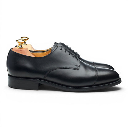 Black Leather Cap Toe Derby UK 7.5 E