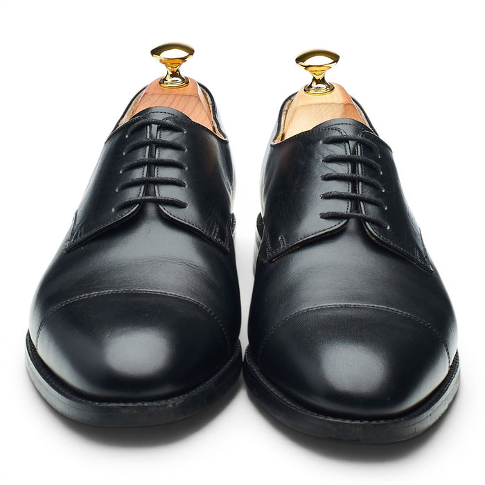 Black Leather Cap Toe Derby UK 7.5 E