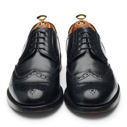 Black Leather Derby Brogues UK 10.5 E