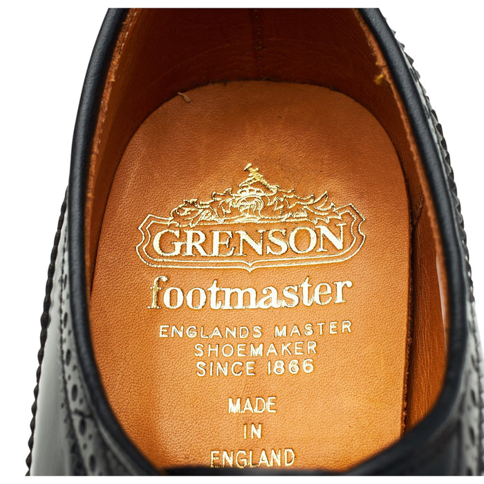Black Leather Derby Brogues UK 7.5 E