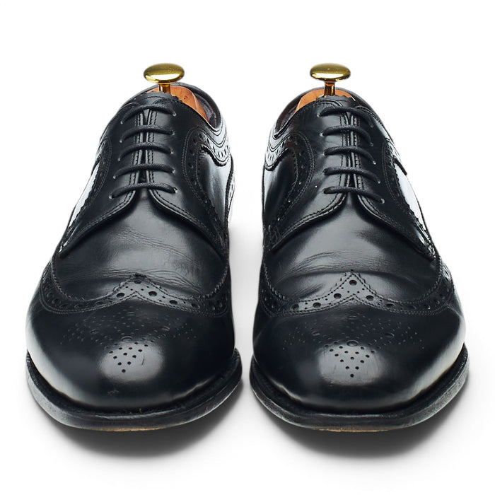Black Leather Derby Brogues UK 8 F