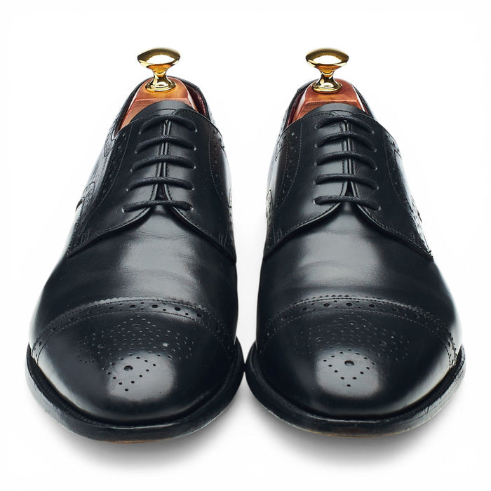Black Leather Derby Brogues UK 8.5 F