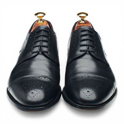 Black Leather Derby Brogues UK 8.5 F