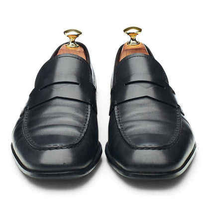 Black Leather Loafers UK 7