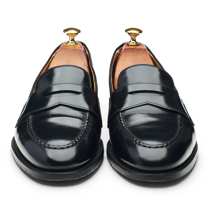 Black Leather Loafers UK 9 F