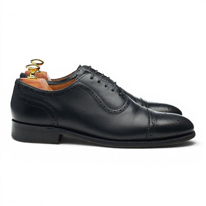 Black Leather Oxford Brogues UK 7.5 G