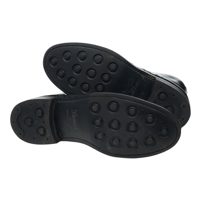 Black Leather Shearling Brogue Boots UK 8 F