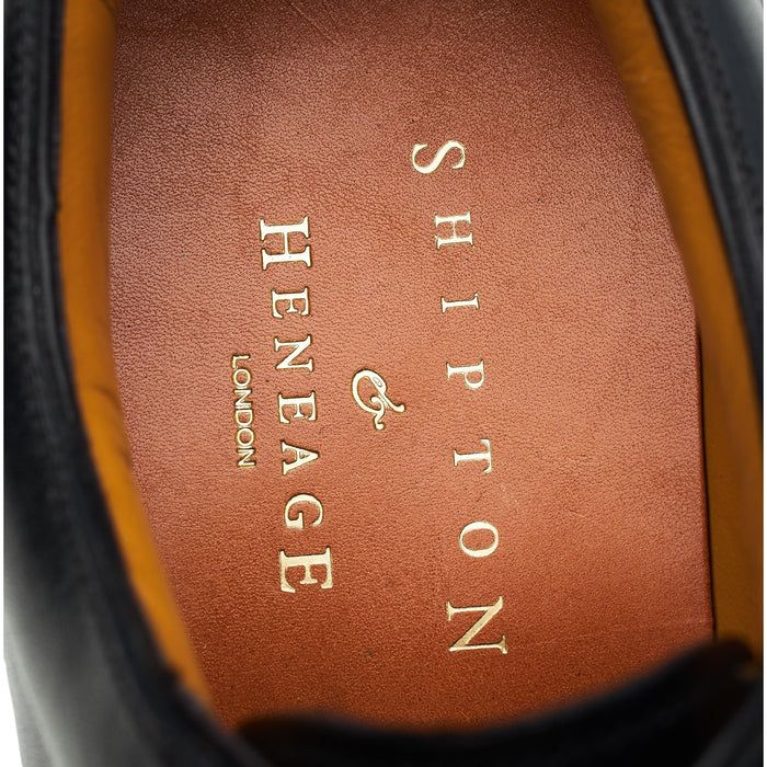 Black Leather Split Toe Derby UK 6
