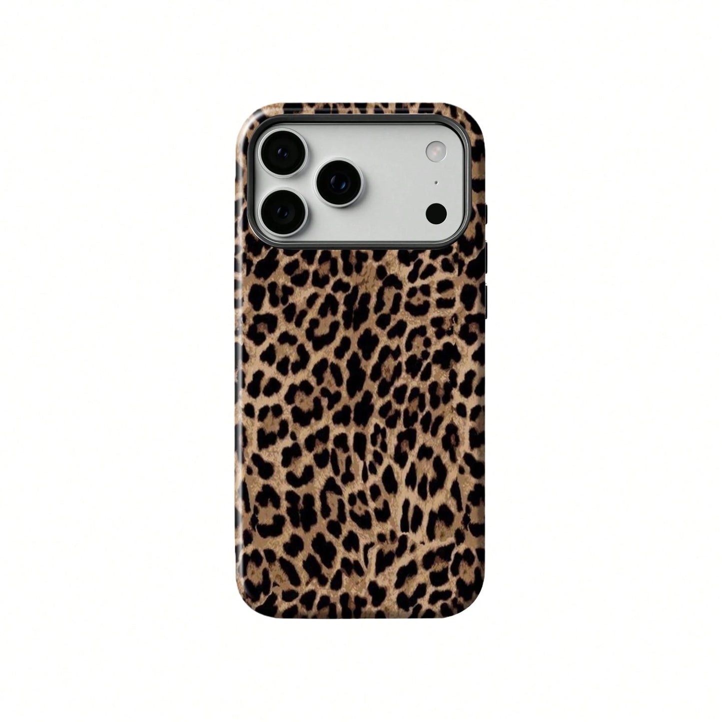 Black Leopard Pattern Fashion Phone Case, Leopard Print Phone Case, Black Leopard Design Phone Case Compatible With IPhone 17, 16e, 15 Pro Max, 14 Plus, 14 Pro, 13, 12, 11 Birthday