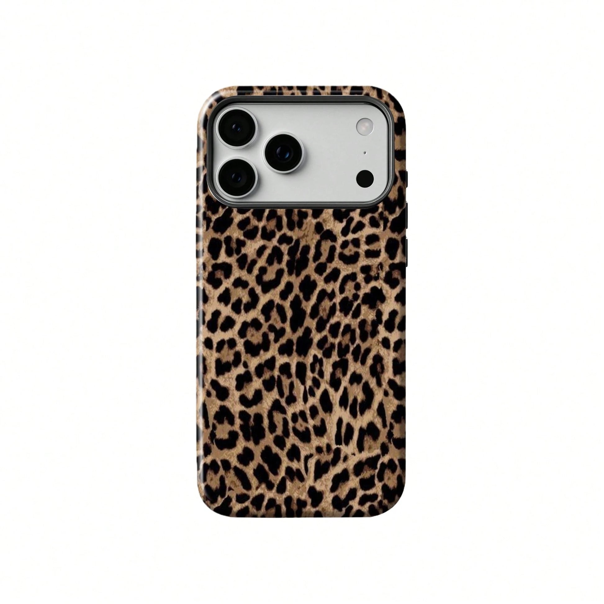 Black Leopard Pattern Fashion Phone Case, Leopard Print Phone Case, Black Leopard Design Phone Case Compatible With IPhone 17, 16e, 15 Pro Max, 14 Plus, 14 Pro, 13, 12, 11 Birthday