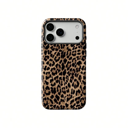 Black Leopard Pattern Fashion Phone Case, Leopard Print Phone Case, Black Leopard Design Phone Case Compatible With IPhone 17, 16e, 15 Pro Max, 14 Plus, 14 Pro, 13, 12, 11 Birthday