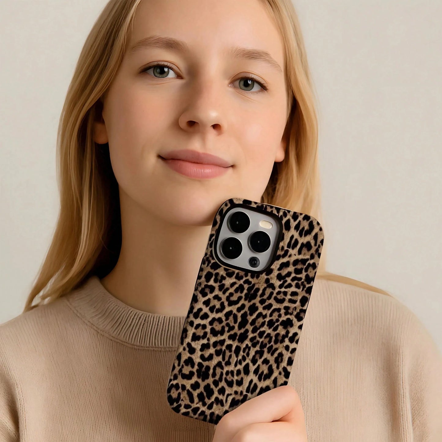Black Leopard Pattern Fashion Phone Case, Leopard Print Phone Case, Black Leopard Design Phone Case Compatible With IPhone 17, 16e, 15 Pro Max, 14 Plus, 14 Pro, 13, 12, 11 Birthday