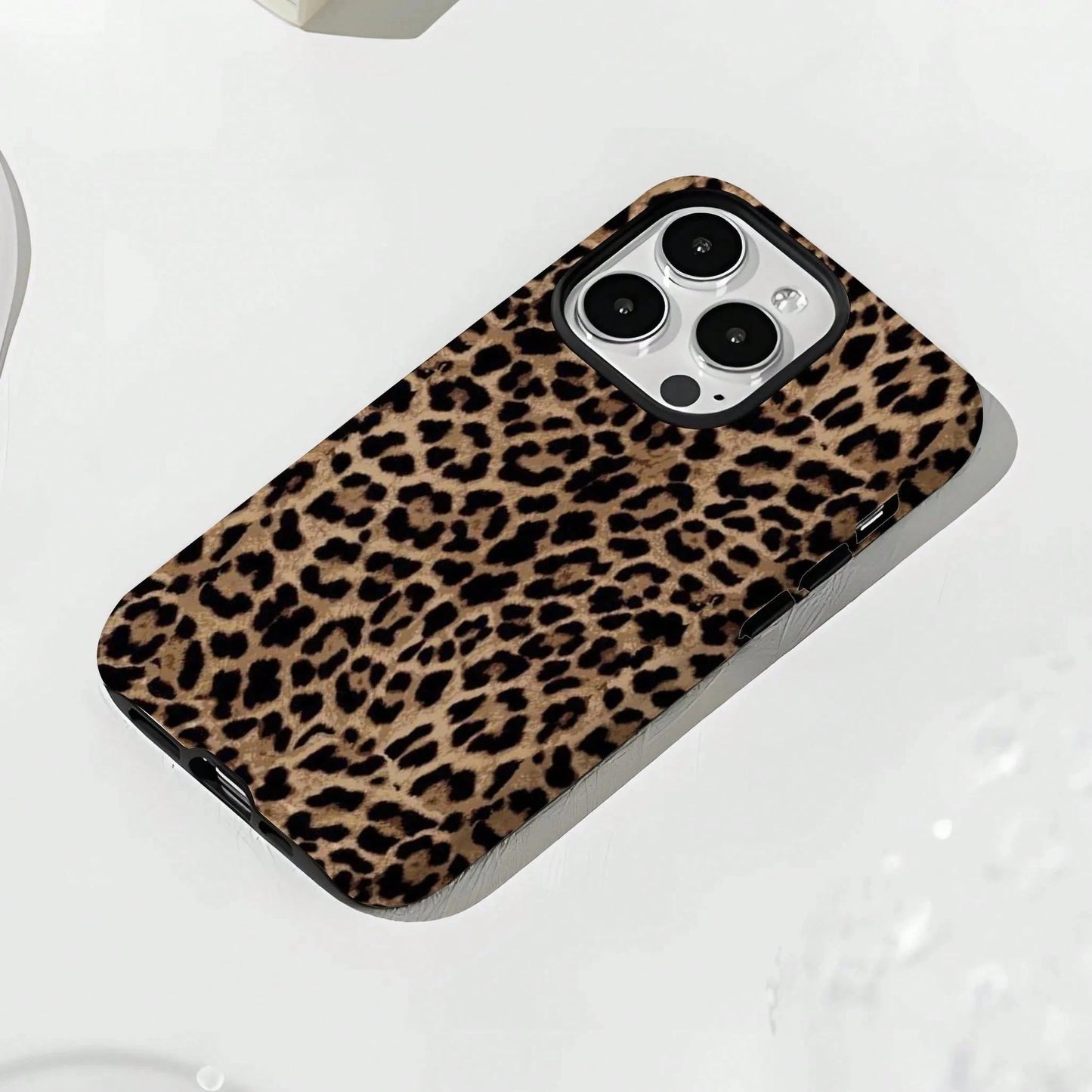 Black Leopard Pattern Fashion Phone Case, Leopard Print Phone Case, Black Leopard Design Phone Case Compatible With IPhone 17, 16e, 15 Pro Max, 14 Plus, 14 Pro, 13, 12, 11 Birthday